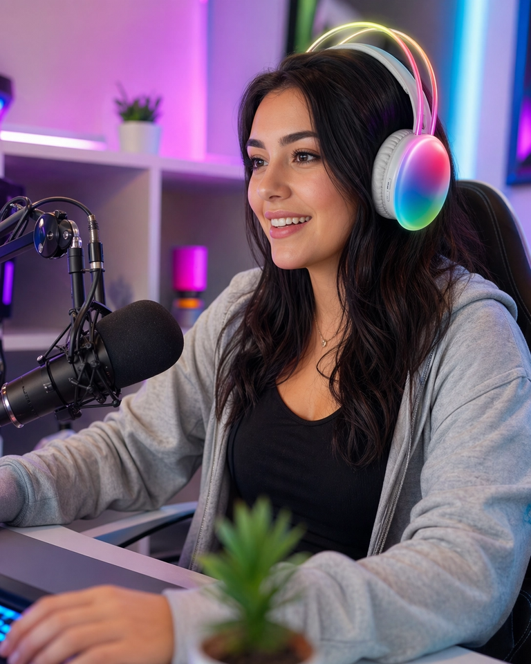 Auriculares inalámbricos Brookstone con luces LED multicolor