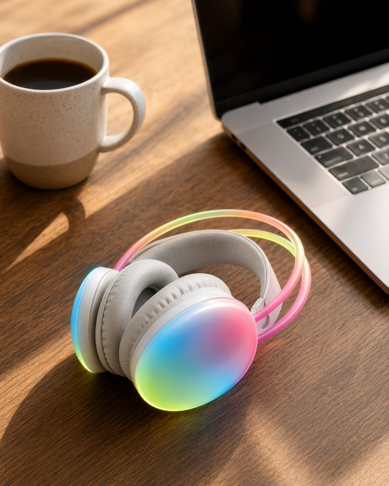 Auriculares inalámbricos Brookstone con luces LED multicolor