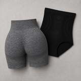 Combo de shorts de yoga negros y faja corsé reductora
